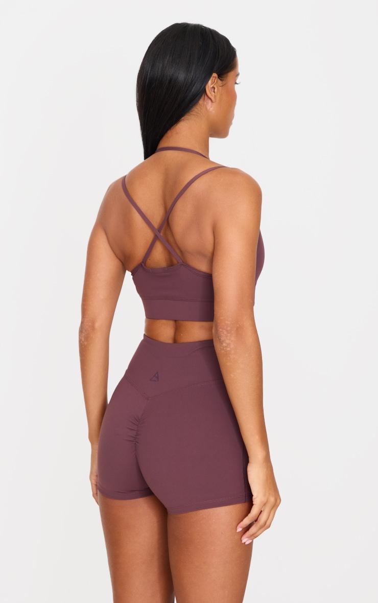 Dark Chocolate  Sculpt Ruched Bum Booty Shorts Product Image