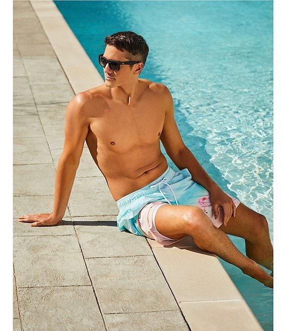 Caribbean Coastal Flamingo 8#double; Inseam Swim Trunks Product Image