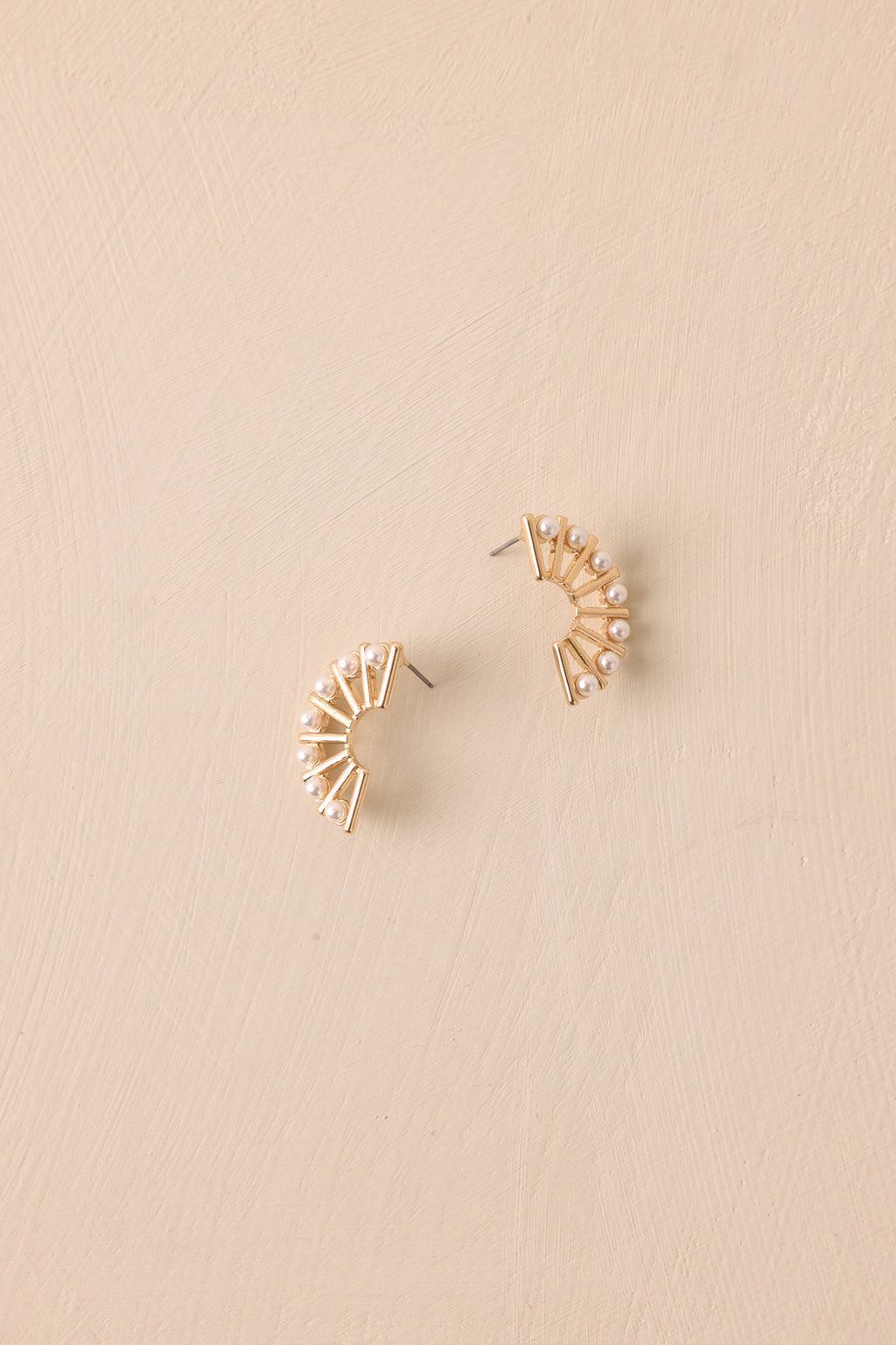 Gentle Breezes Gold & Ivory Pearl Earrings Product Image