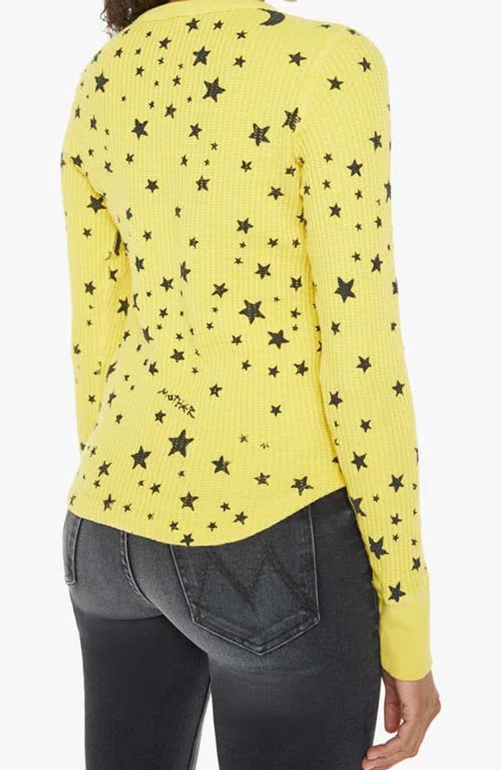 MOTHER The Itty Bitty Goodie Goodie Thermal Star Power T-shirt In Yellow Product Image