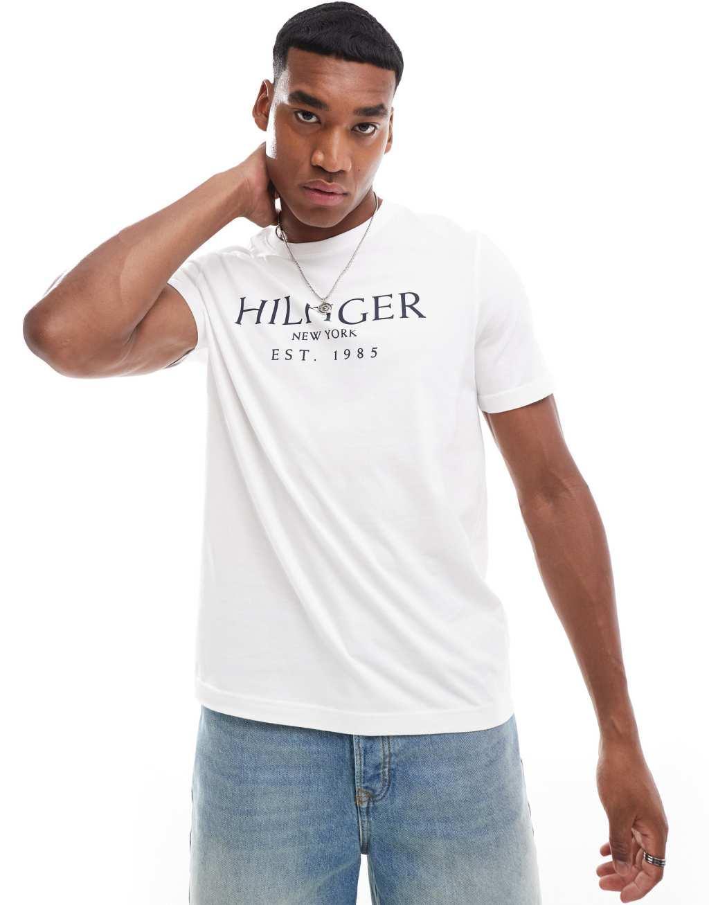 Tommy Hilfiger Large Logo T-Shirt in White Product Image