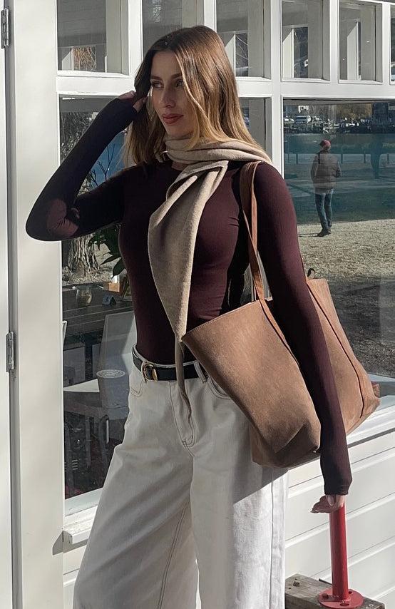 Only For Tonight Long Sleeve Top Dark Chocolate Product Image