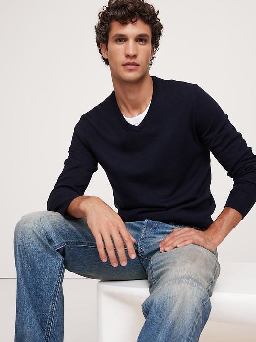 Merino V-Neck Sweater Product Image