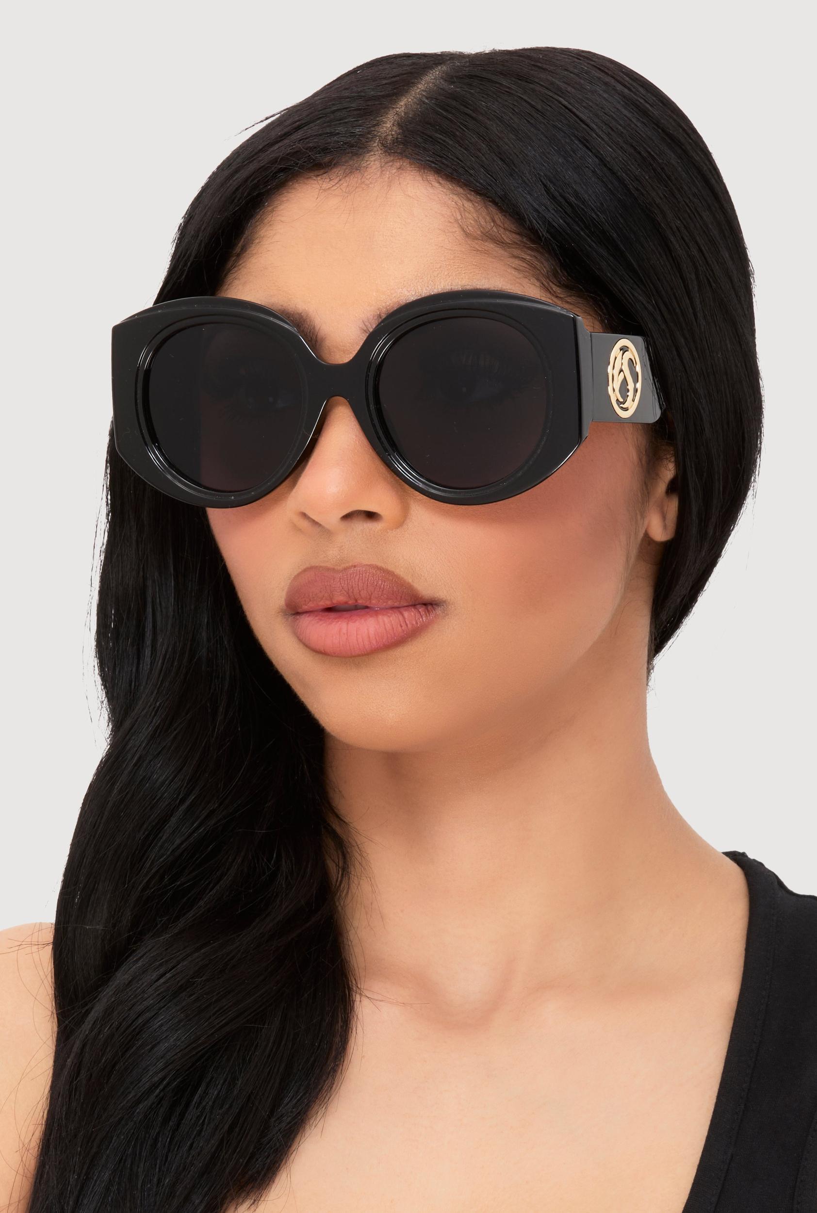 Retro Oversized Round Frame Sunglasses Unisex Product Image