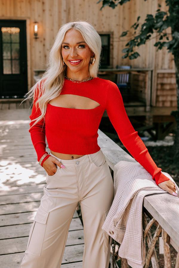 Rock Show Cut Out Top In Scarlet Product Image