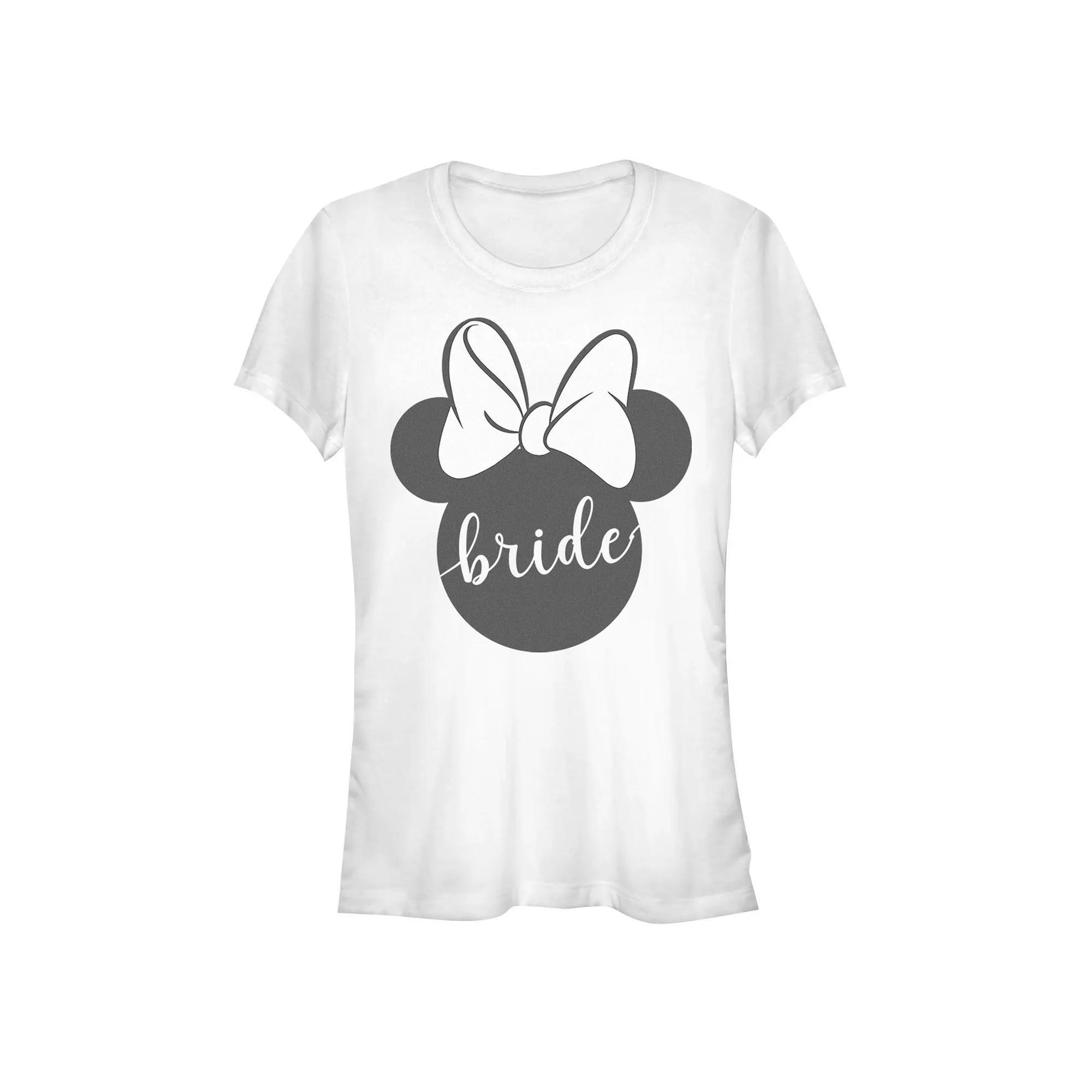 Disney's Minnie Mouse Bride Sign Juniors' Graphic Tee, Women's, Size: Small, White Product Image