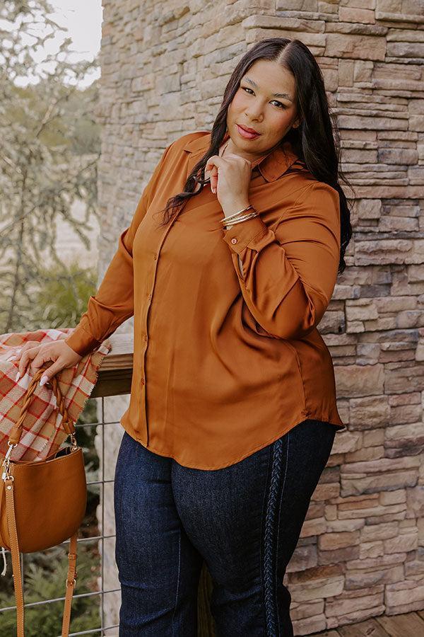 On The Scene Satin Button Up Curves Product Image