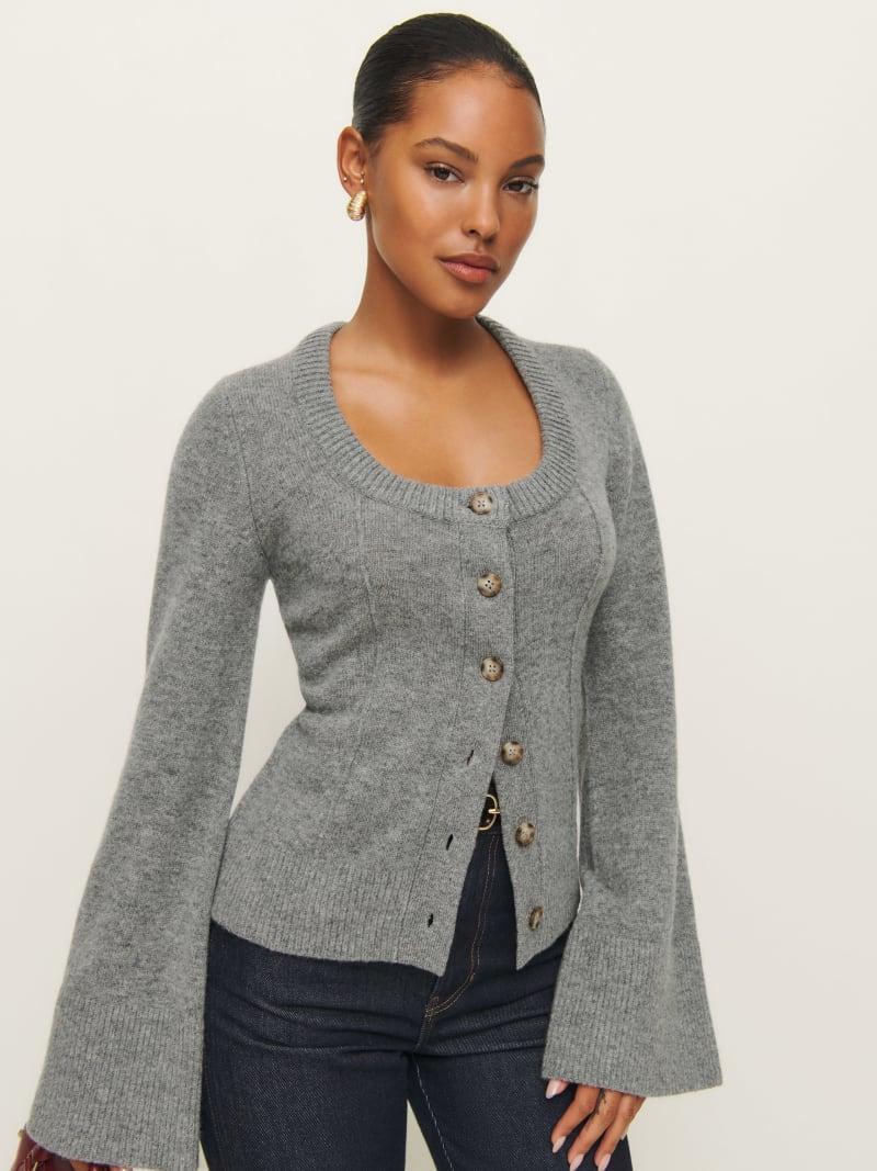 Karina Regenerative Wool Scoop Neck Cardigan Product Image