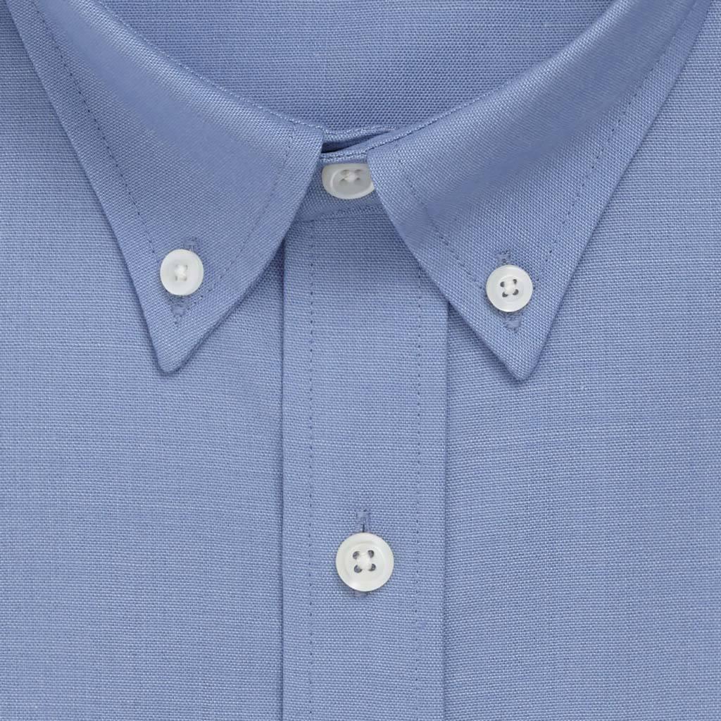 Merino Wool Button-Down Shirt | Blue Oxford 210 Product Image