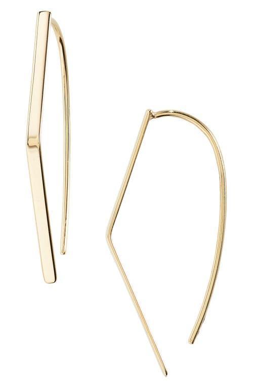 Small Flat Geometric Hooked On Hoop Earrings Product Image