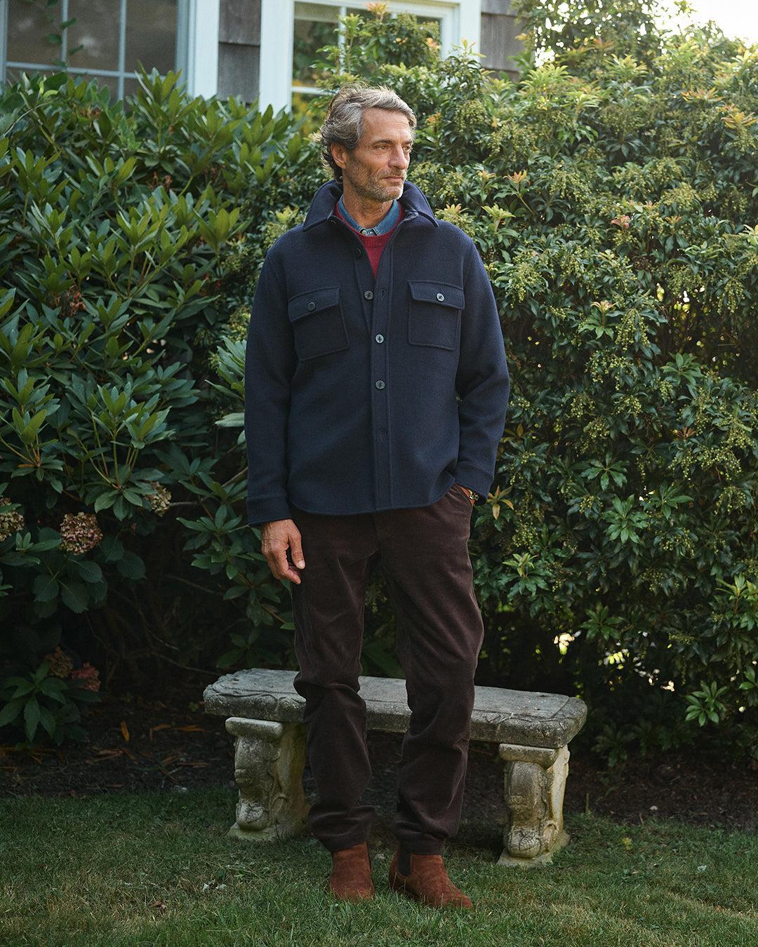 CPO Shirt Jacket in Navy Wool Product Image