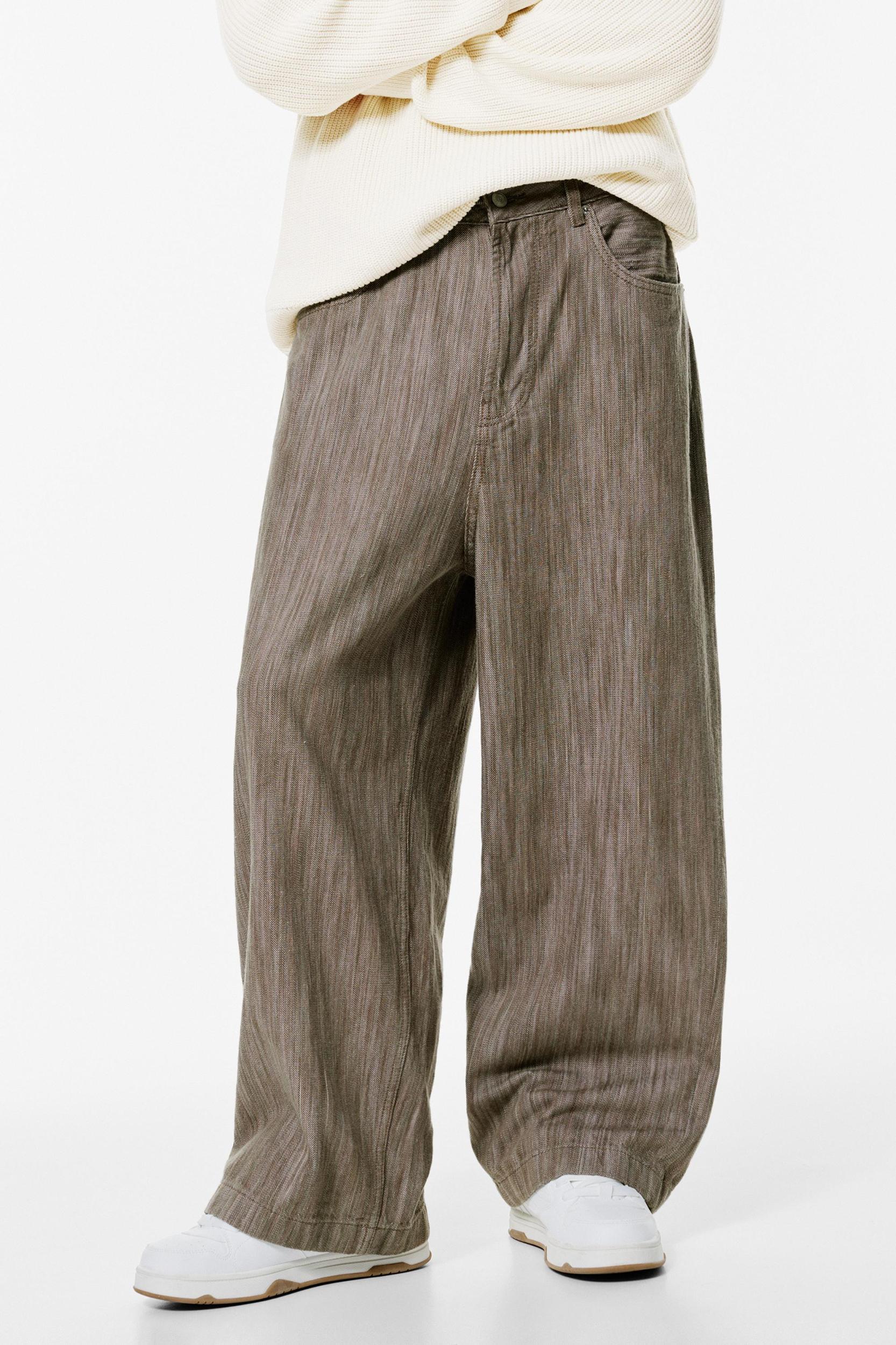 Super baggy jacquard trousers Product Image