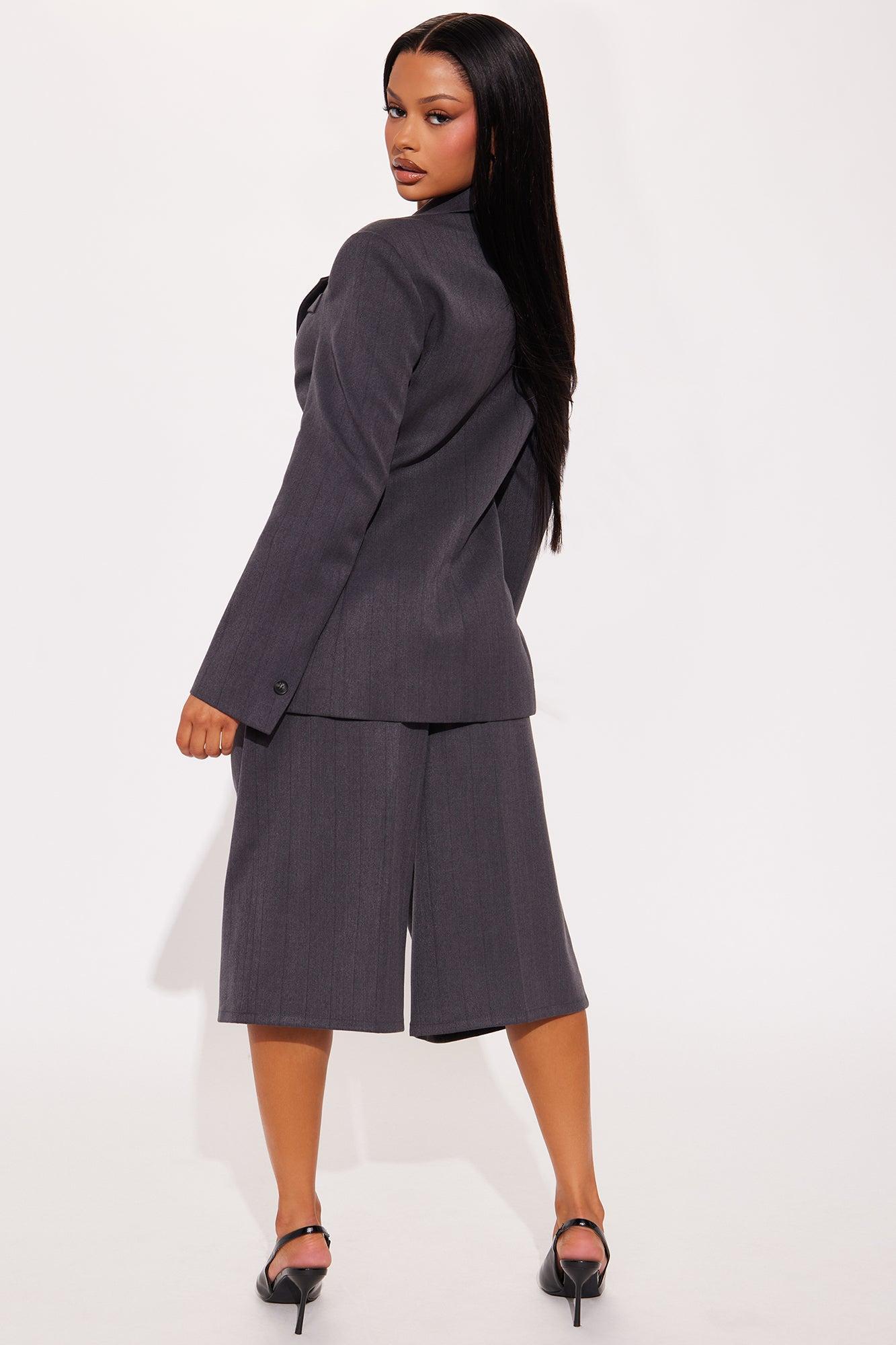 Kira Blazer Short Set - Charcoal Product Image