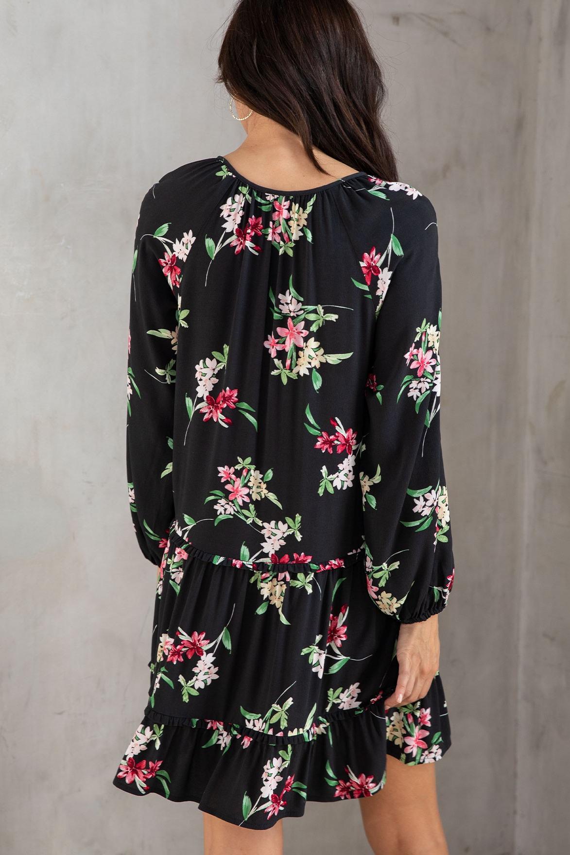 Floral Print Drop Waist Mini Dress Product Image