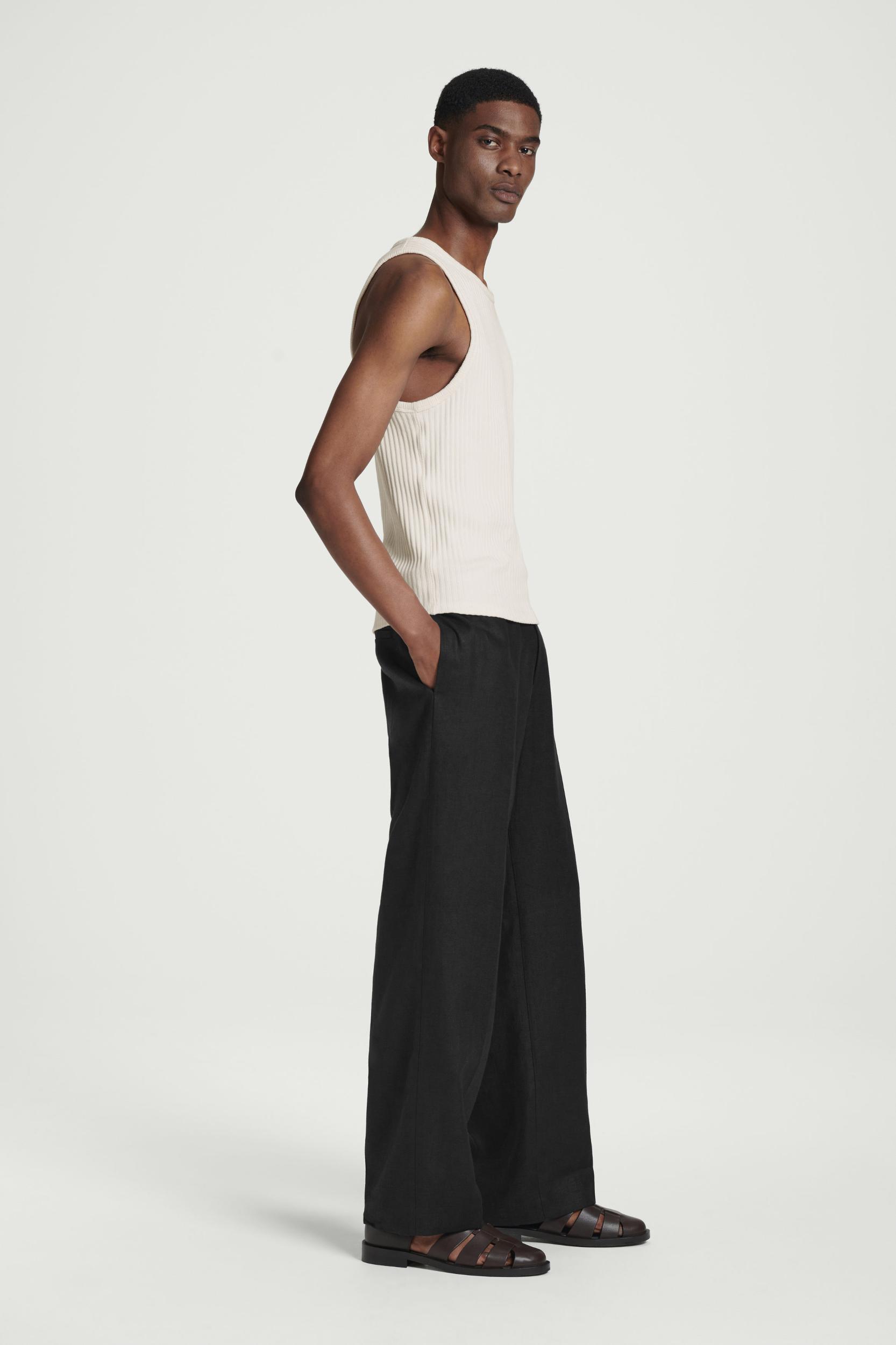 SLIM RIBBED-KNIT COTTON TANK TOP Product Image