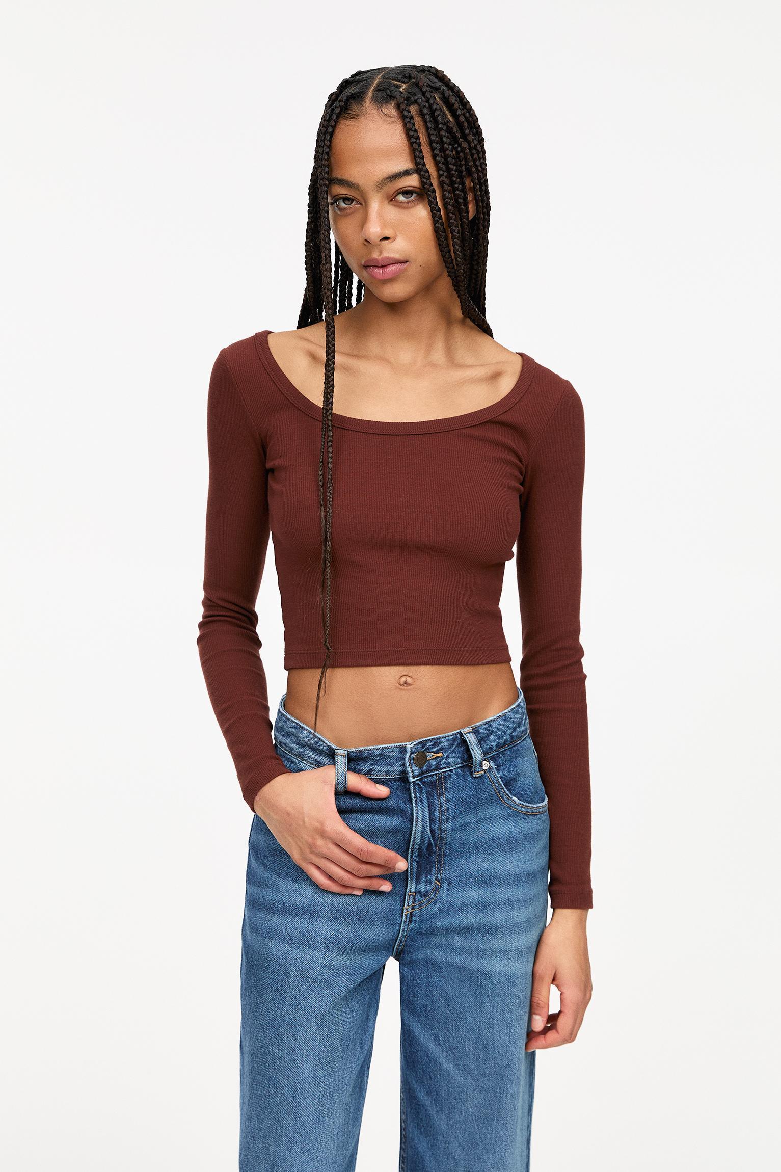 Ribbed long sleeve top Product Image