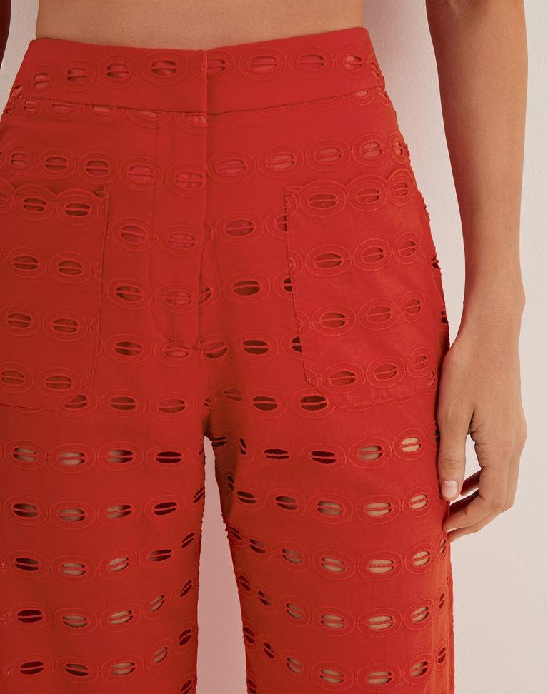 Eyelet Raya Top - Ruby Product Image