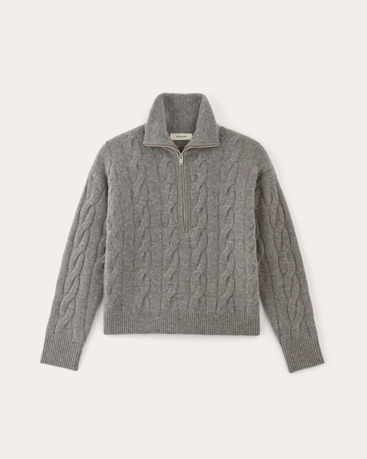 The Cable Half-Zip in Luxe Merino Product Image
