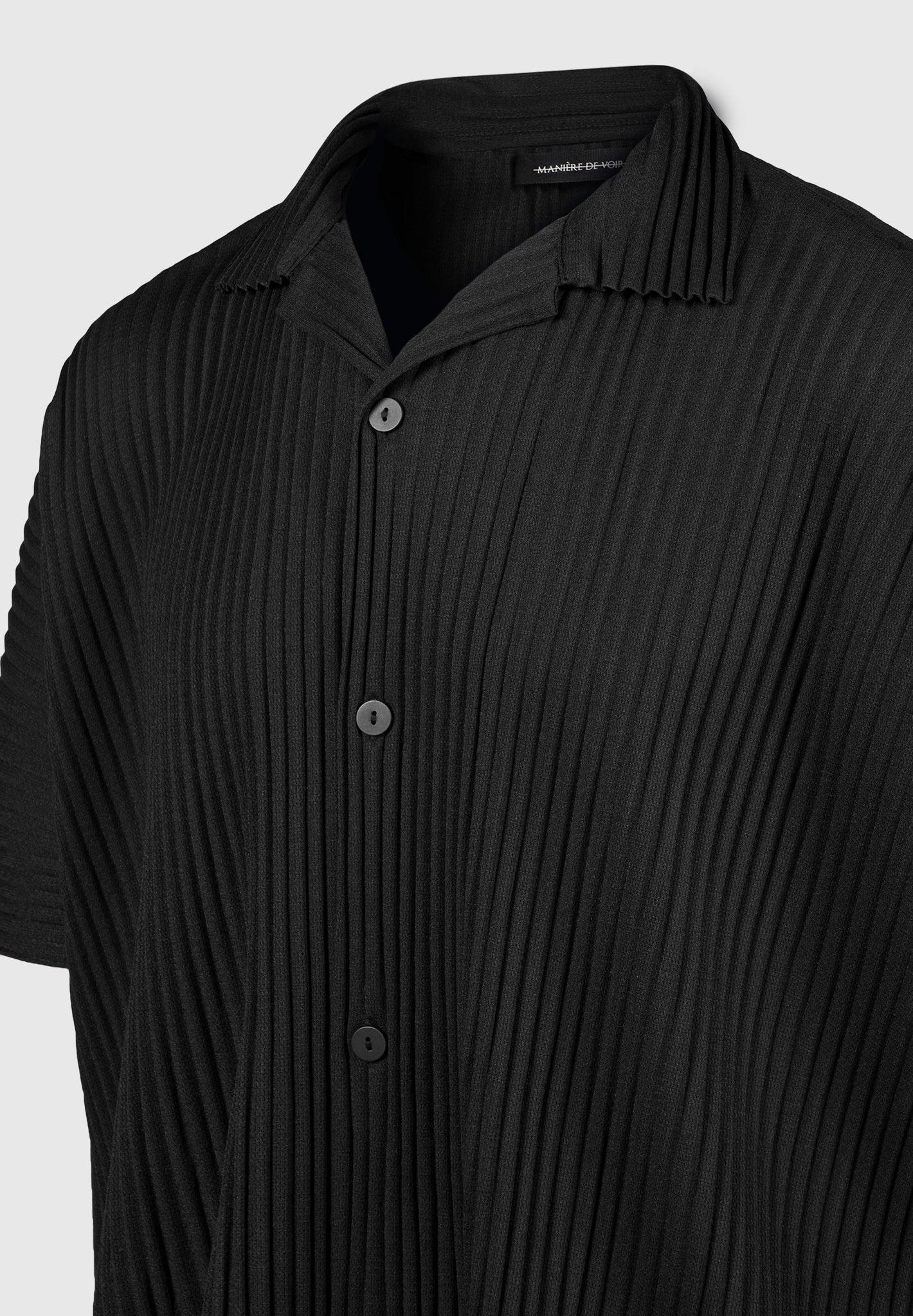 Pascal - Pleated Shirt - Black Male Product Image