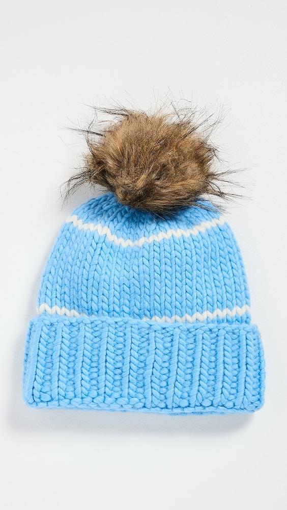 Lele Sadoughi Lele x Detroit Lions Beanie with Faux Fur Pom Pom | Shopbop Product Image