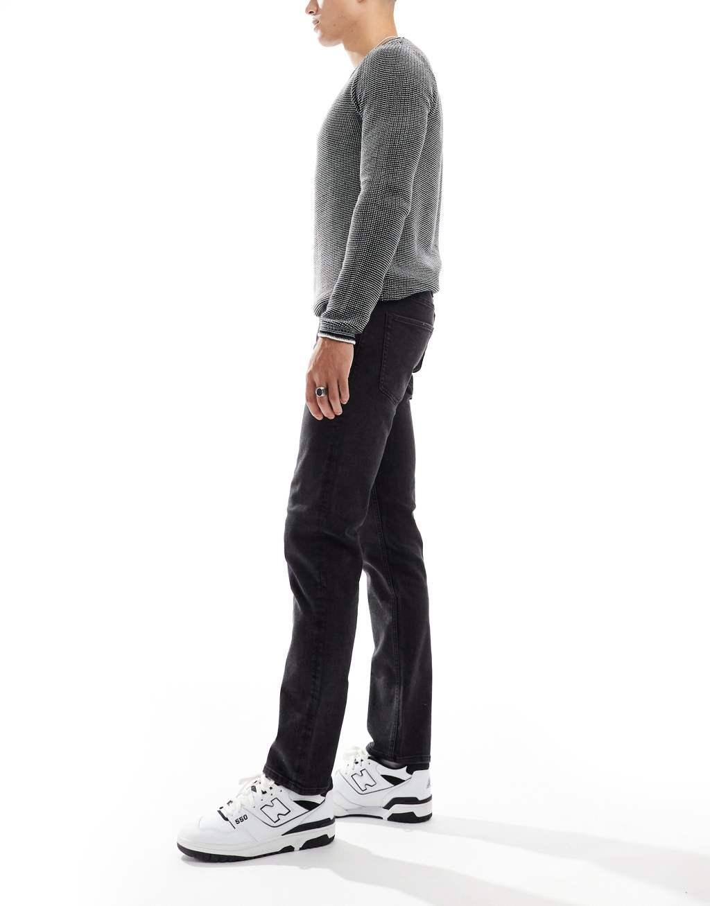 JJ Rebel adam tapered jeans in black  Product Image