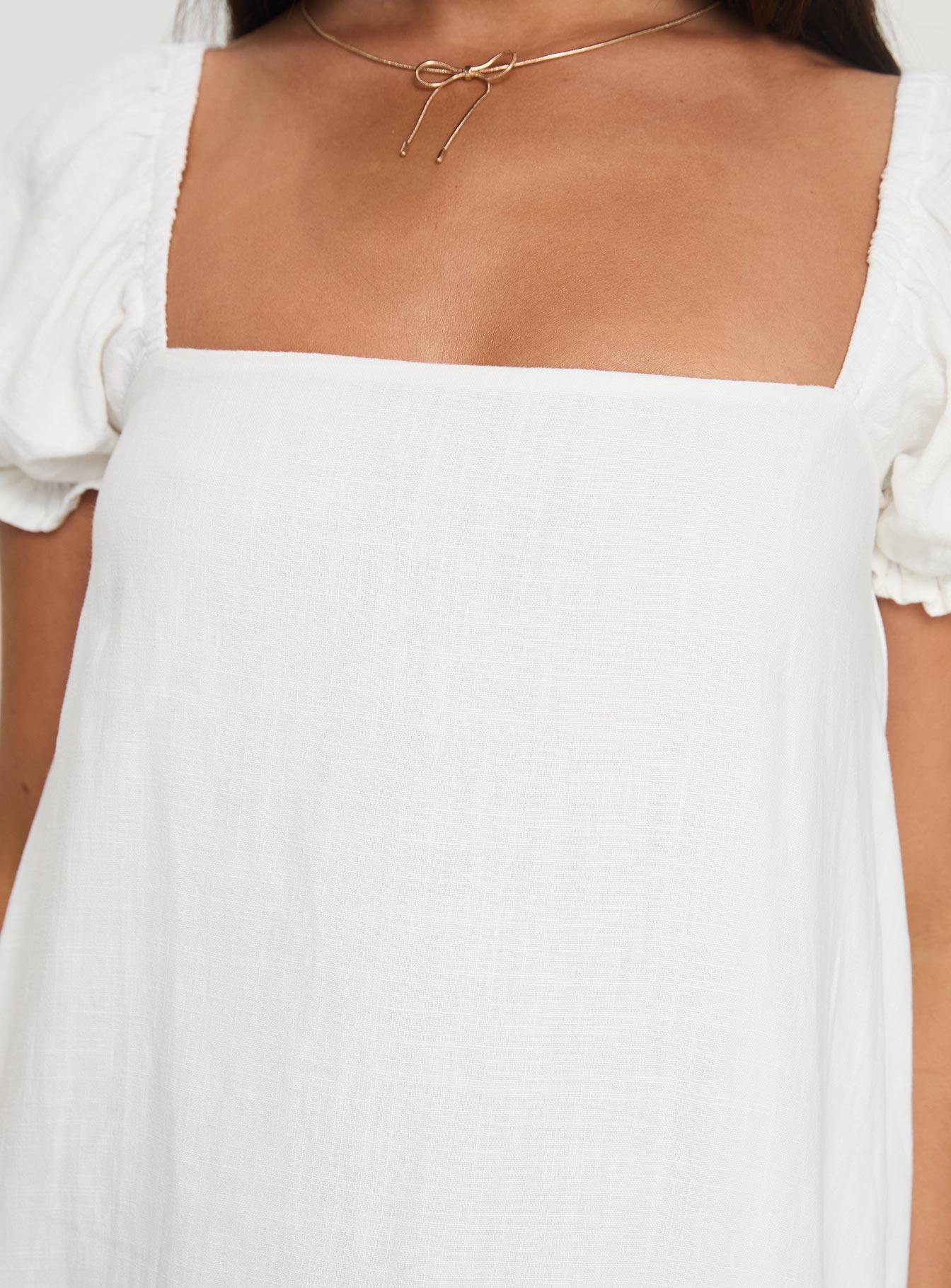 Beyond Linen Blend Mini Dress White Product Image