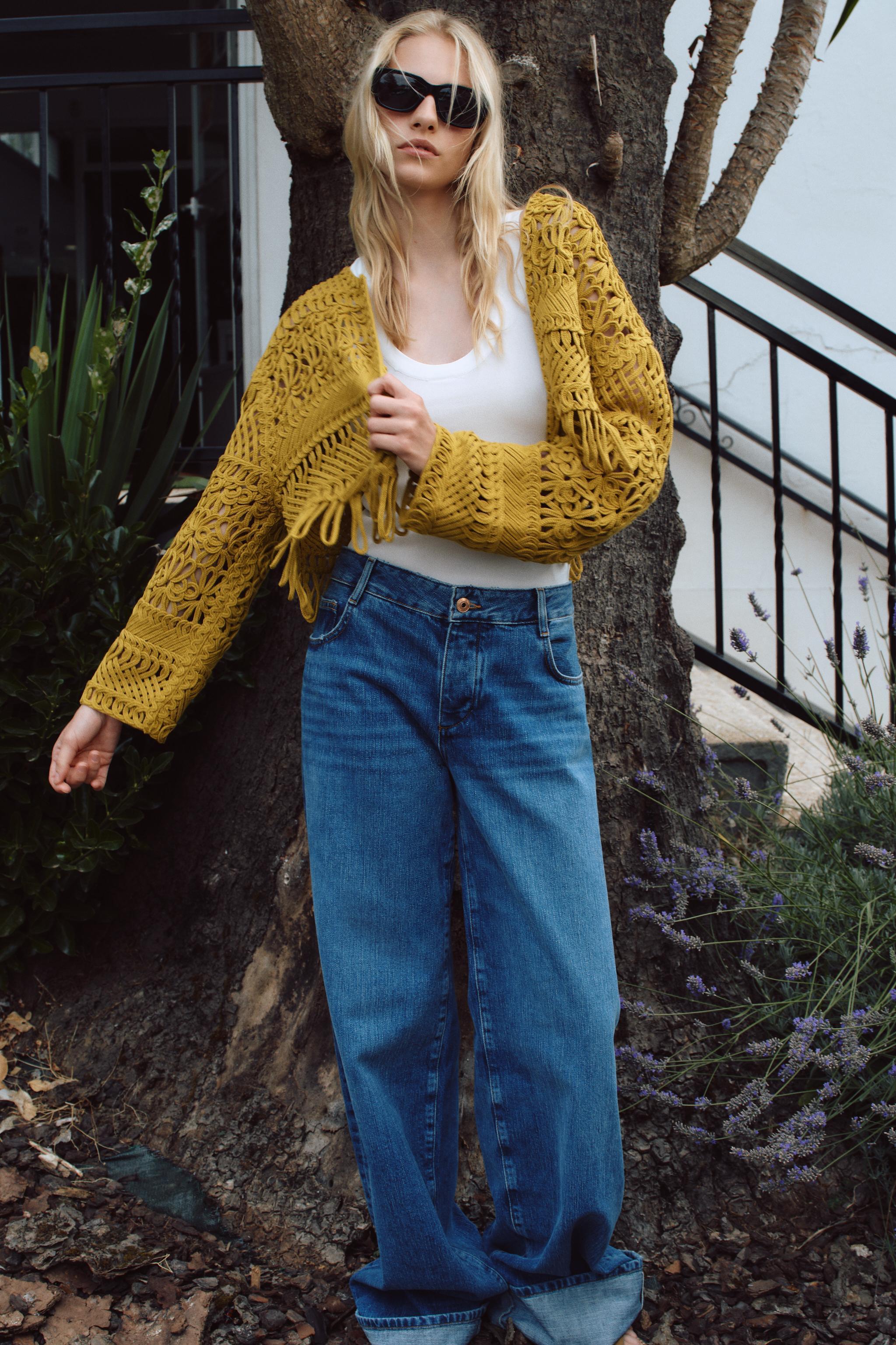 FRINGED MACRAMÉ SHORT JACKET Product Image