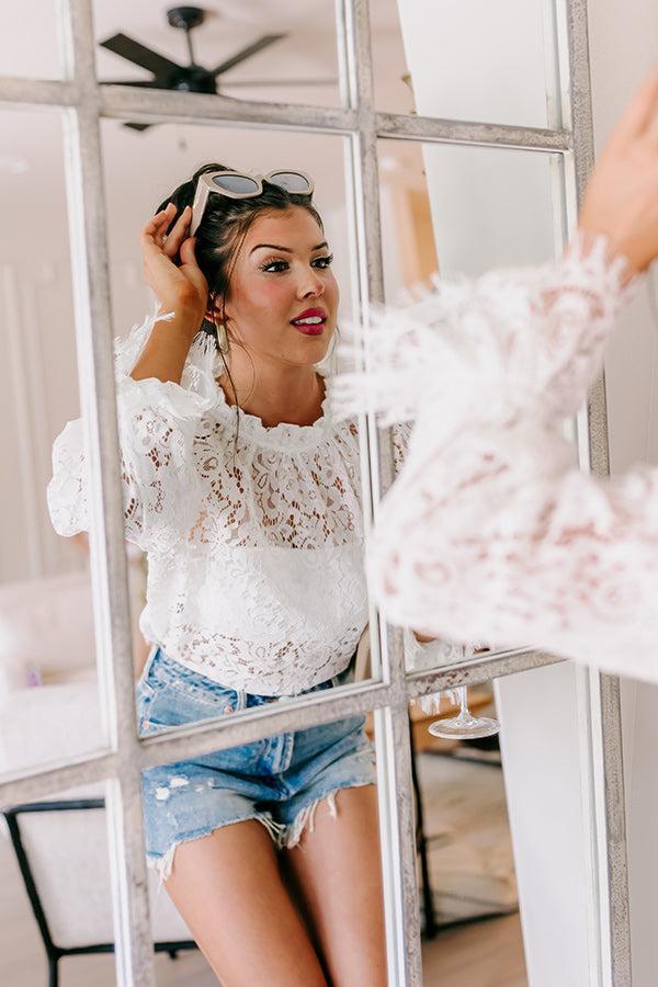 Lovestruck Babe Lace Top in Ivory Product Image