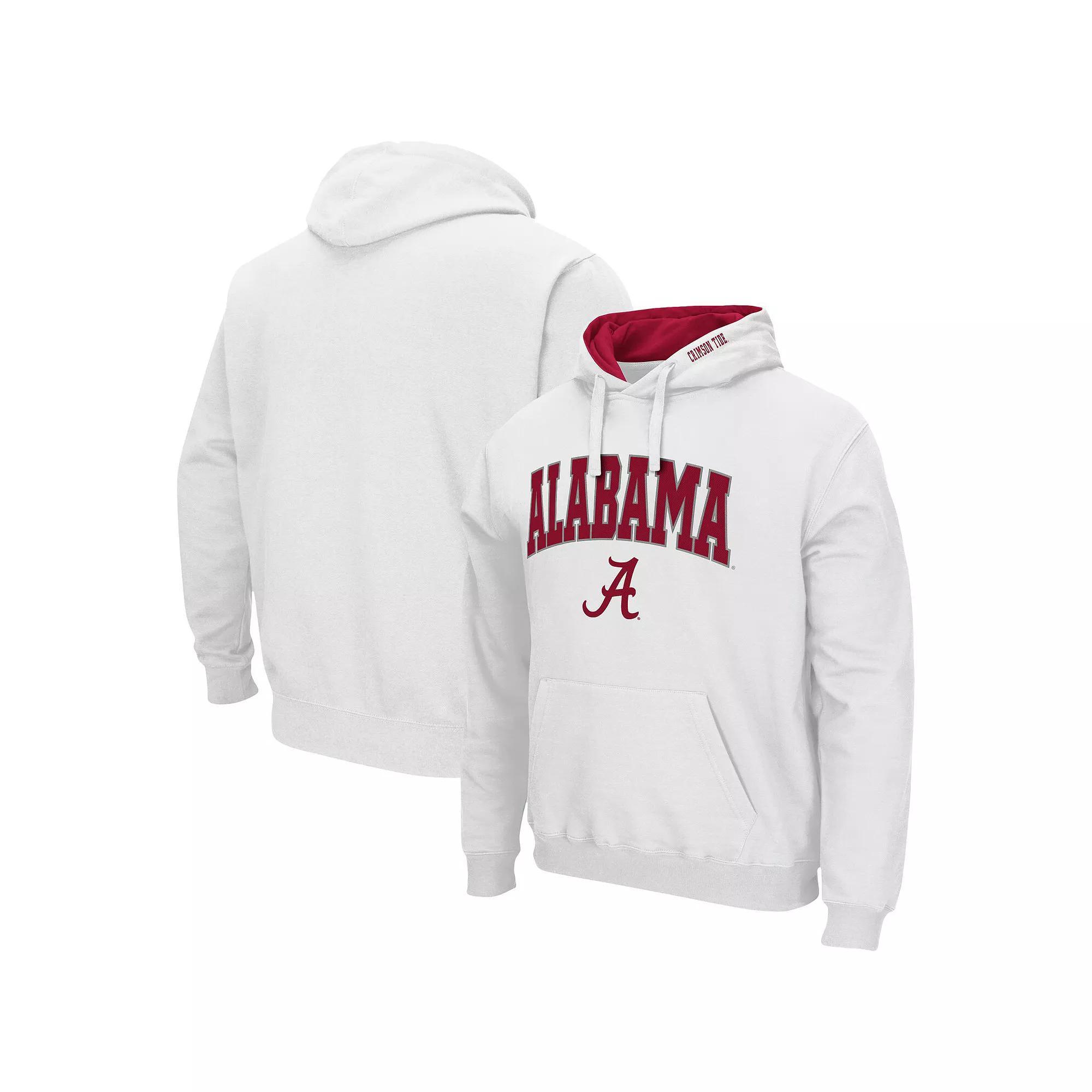 Men's Colosseum White Alabama Crimson Tide Arch & Logo 3.0 Pullover Hoodie,  Product Image