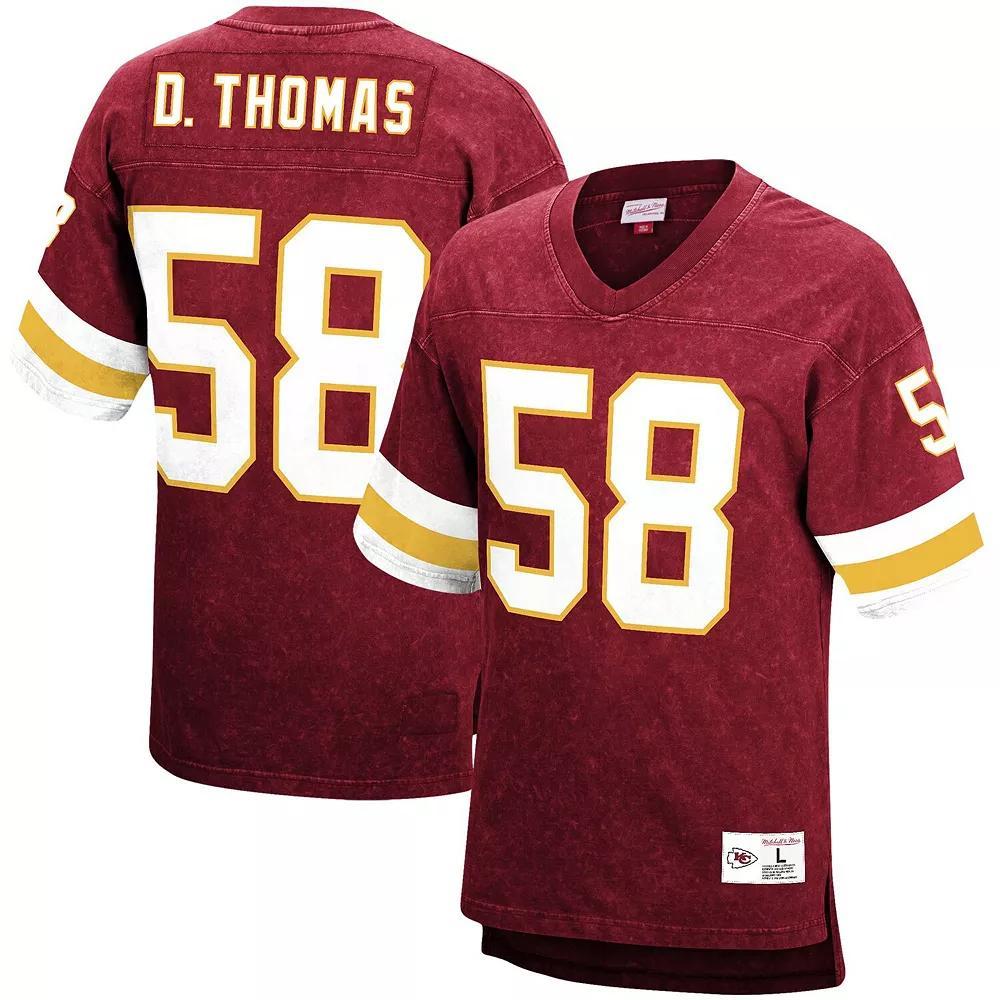 Men's Mitchell & Ness Derrick Thomas Red Kansas City Chiefs Retired Player Name & Number Acid Wash Top, Size: Small Product Image