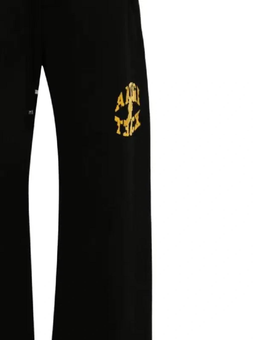 Flocked-logo Cotton Track Pants In Black Product Image