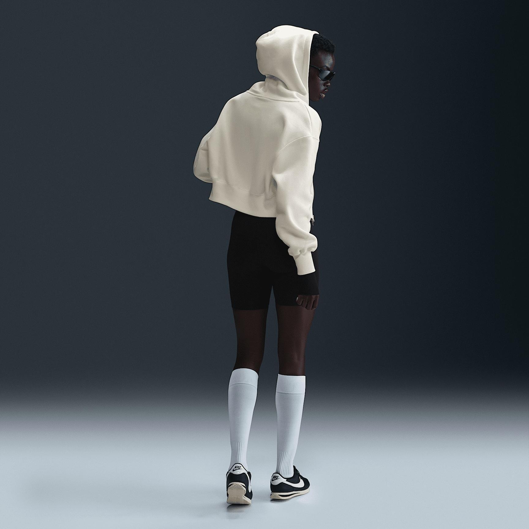 Womens Nike Sportswear Phoenix Fleece Loose Cropped Full-Zip Hoodie | HJ0940-133 Product Image