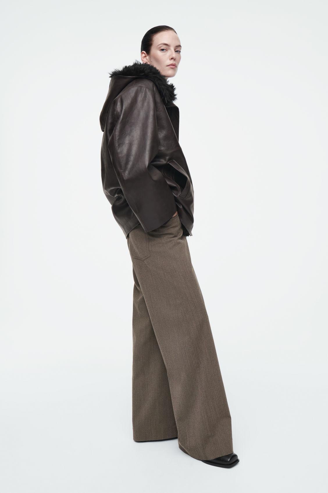 SHEARLING-LINED NAPPA HOODED JACKET Product Image