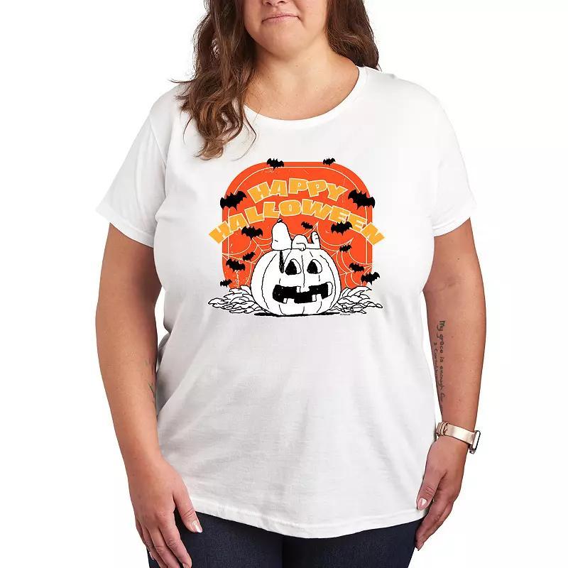 Plus Size Peanuts Snoopy Retro Halloween Graphic Tee, Womens Product Image