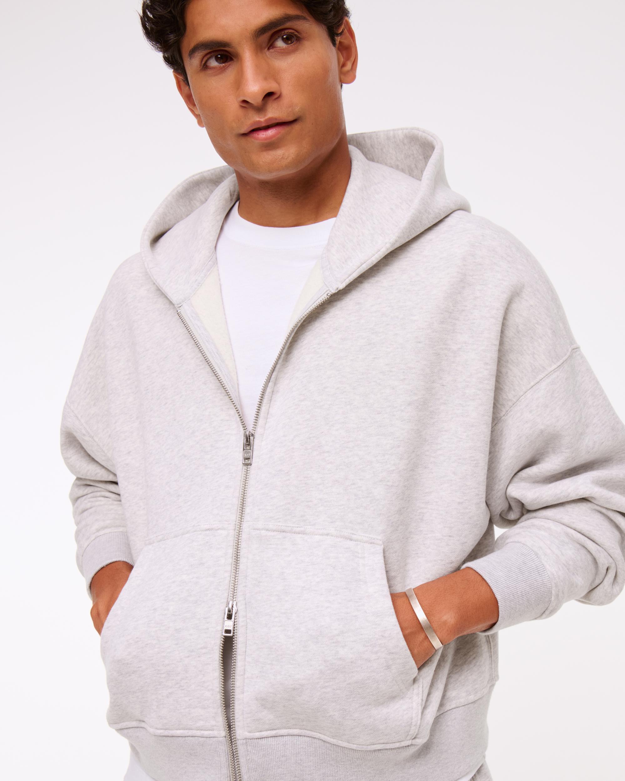 Cropped Essential Full-Zip Hoodie Product Image