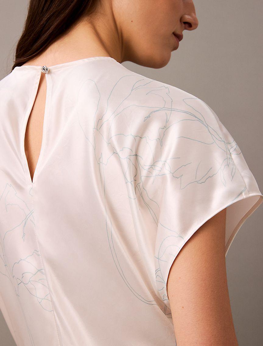 Crushed Satin Midi Sheath Dress Product Image