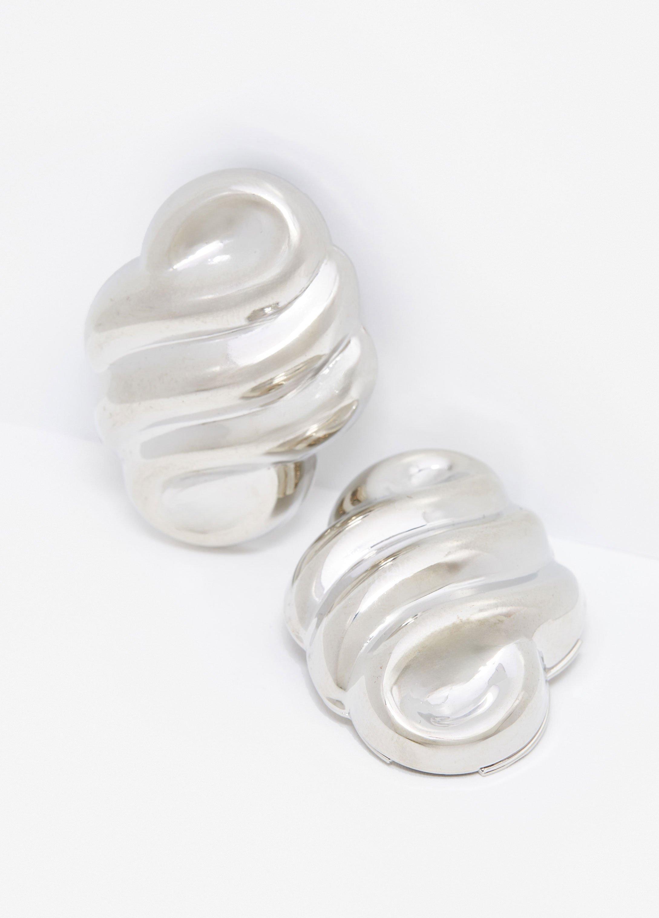 Swirl Silver Tone Earrings Product Image