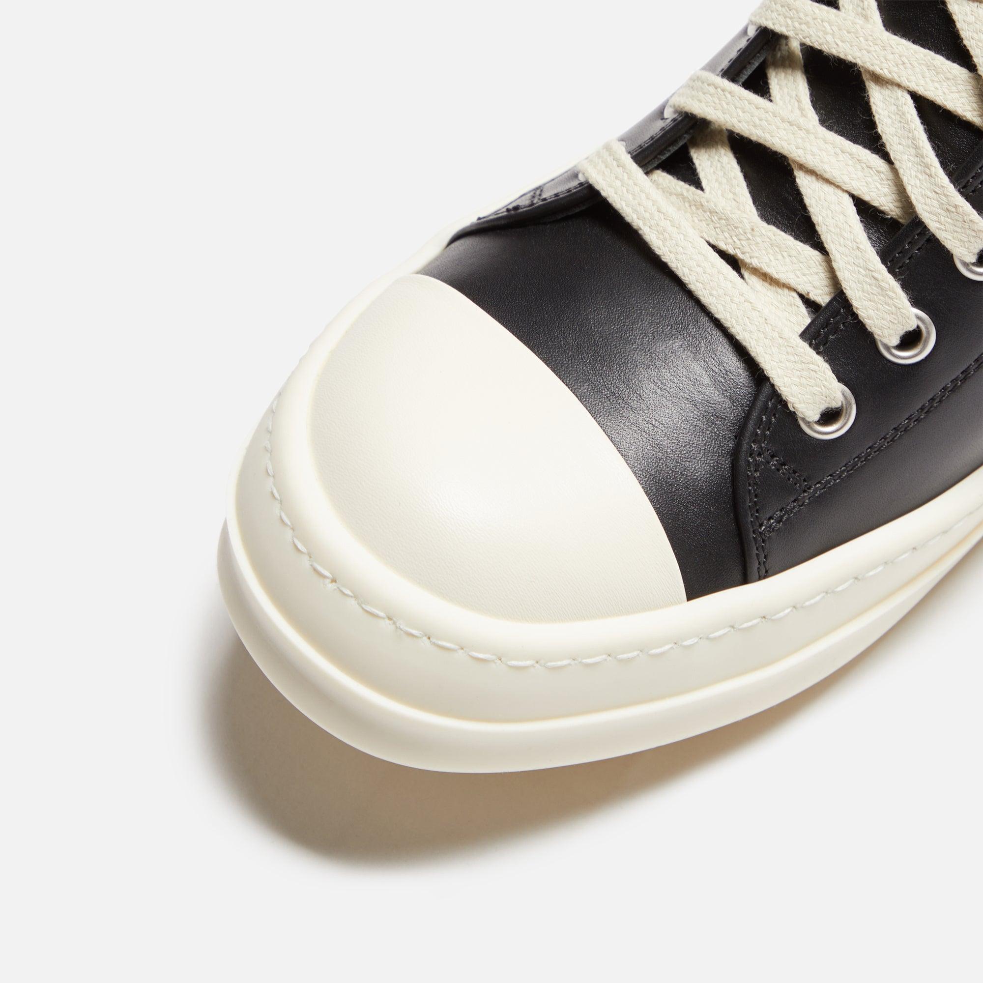 Rick Owens WMNS Scarpe in Pelle Low Sneakers - Black / Milk Female Product Image