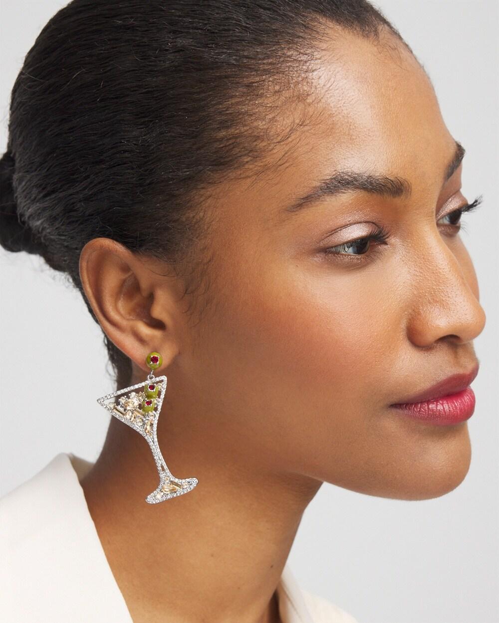 No Droop™ Embellished Martini Earrings Product Image