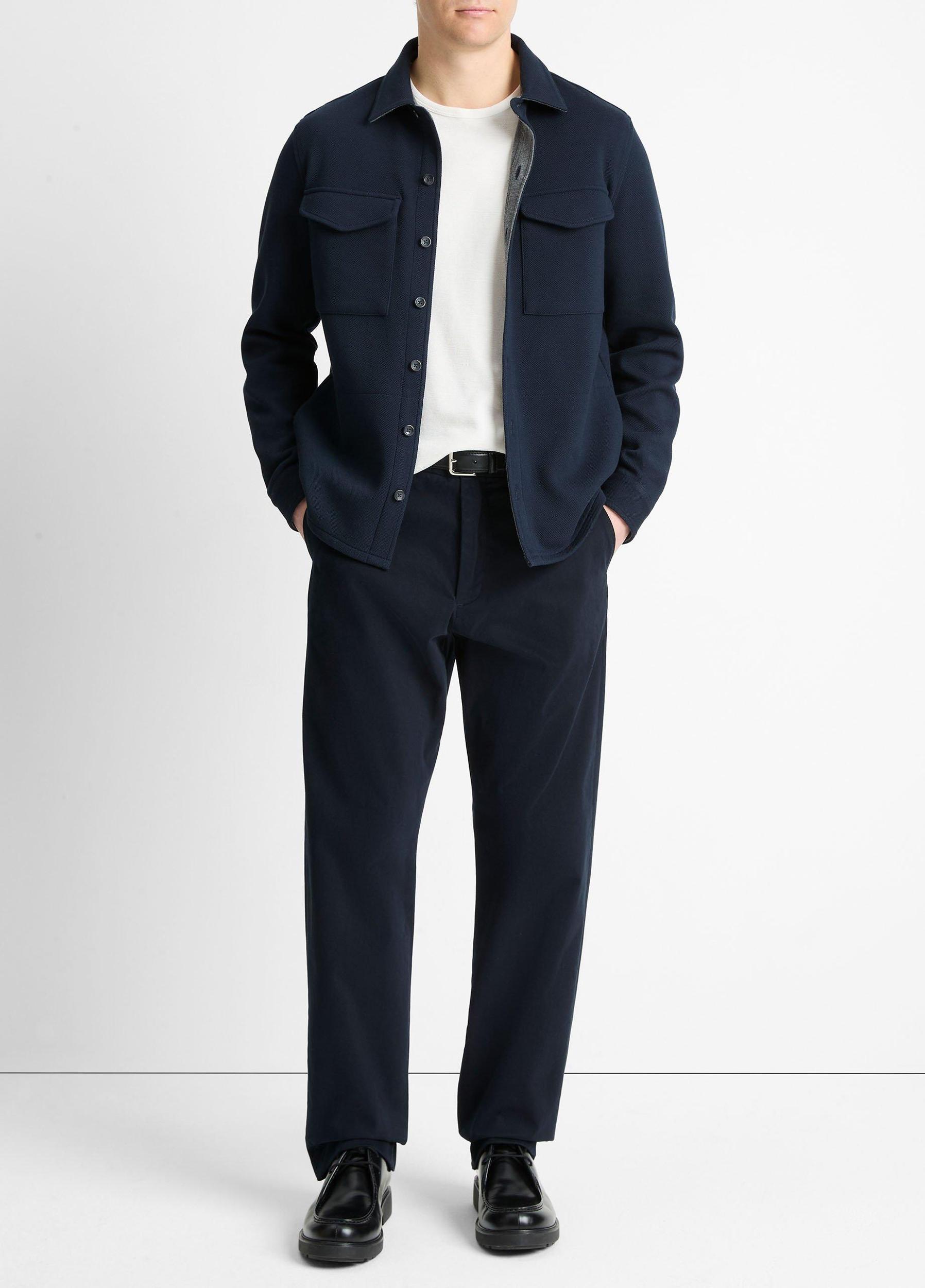 Double-Knit Cotton-Blend Piqué Shirt Jacket Product Image