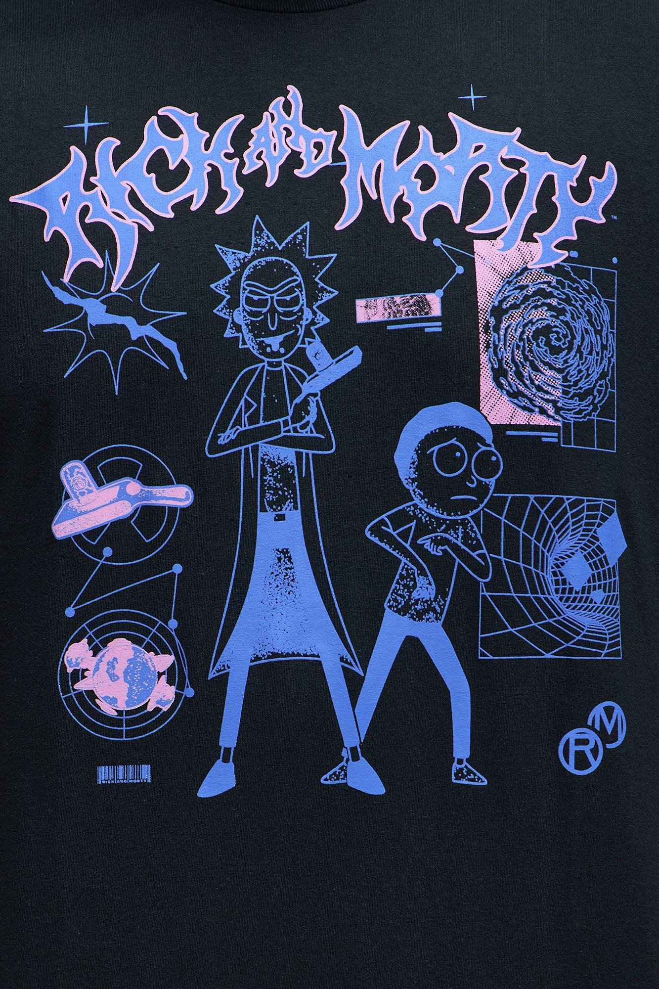 Rick And Morty Metal AF Short Sleeve Tee - Black Male Product Image