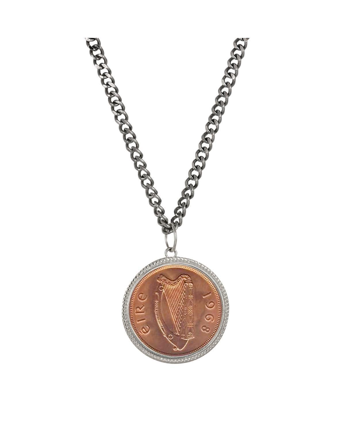 American Coin Treasures Large Irish Penny Pendant with Curb Chain for Men Product Image