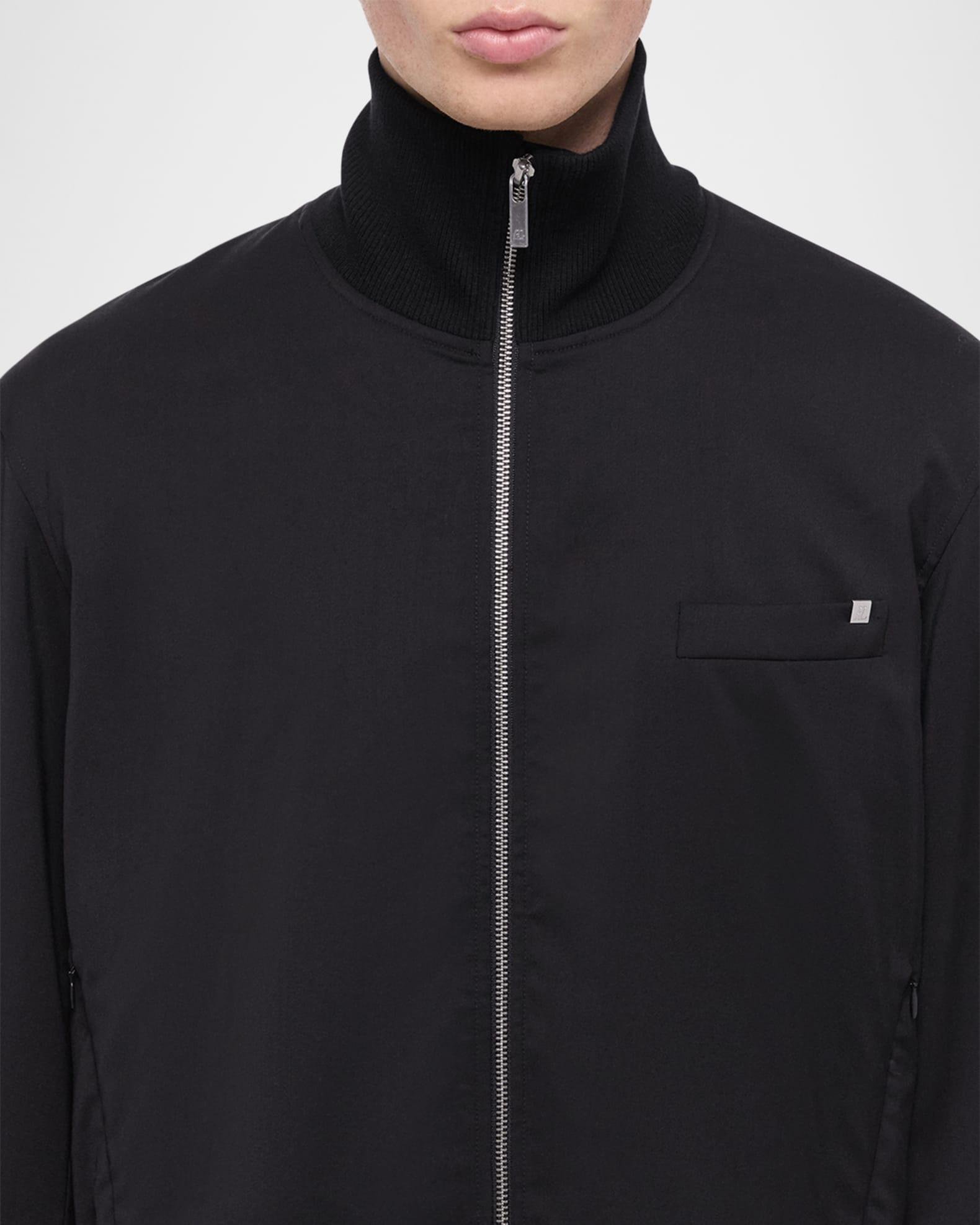 Mens Virgin Wool Zip-Up Bomber Jacket Product Image