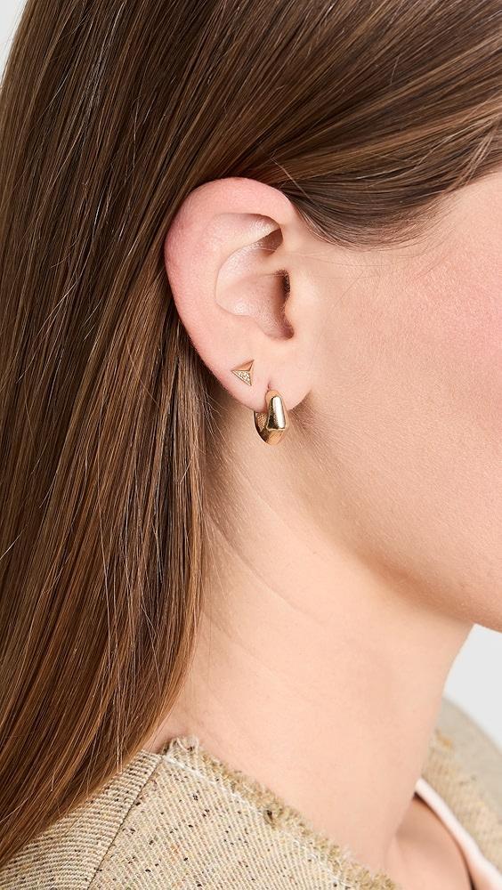 Zoe Chicco 14k Gold Small Triangle Pyramid Studs | Shopbop Product Image