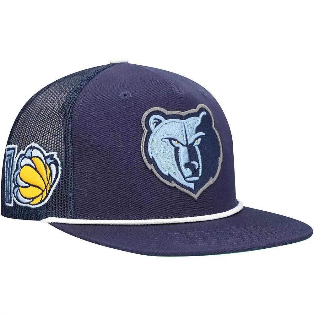 Men's Mitchell & Ness Navy Memphis Grizzlies Roper Trucker Snapback Hat, Grz Blue Product Image