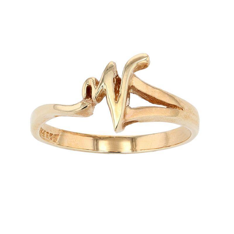 Traditions Jewelry Company 18k Gold Over Silver Script Initial Ring, Womens Product Image