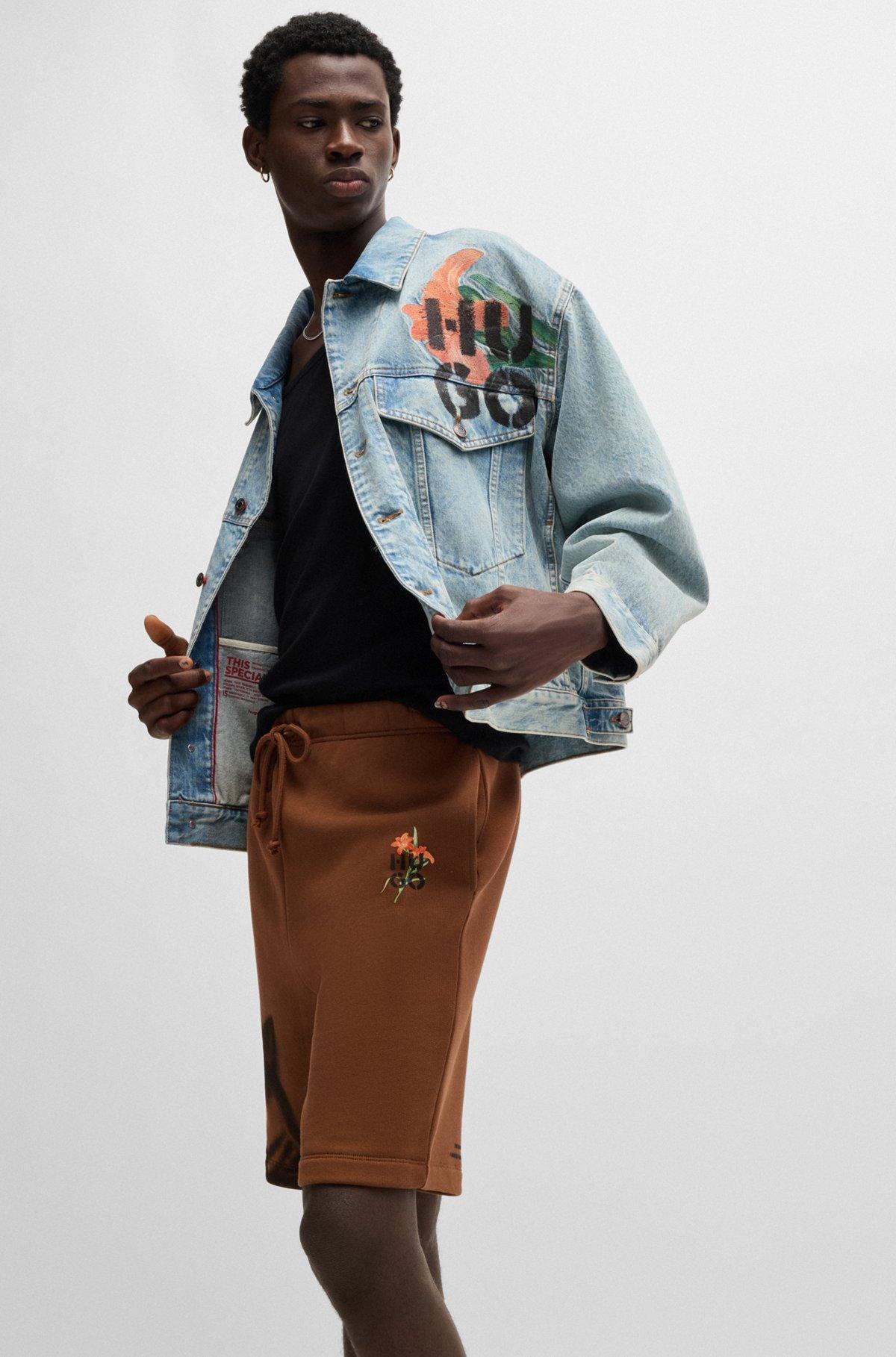 Relaxed-fit shorts with floral artwork Product Image