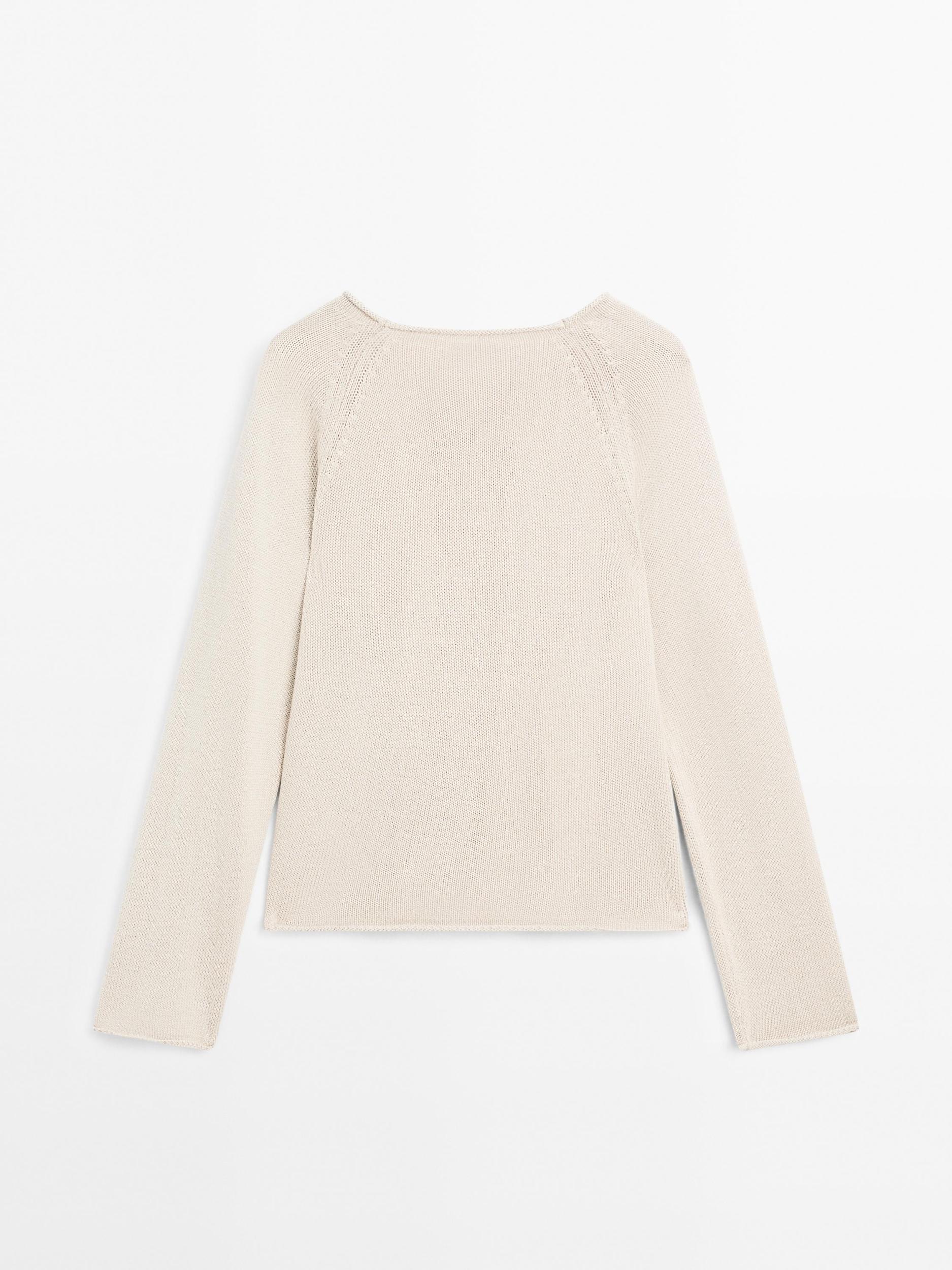 Purl knit cutwork sweater Product Image