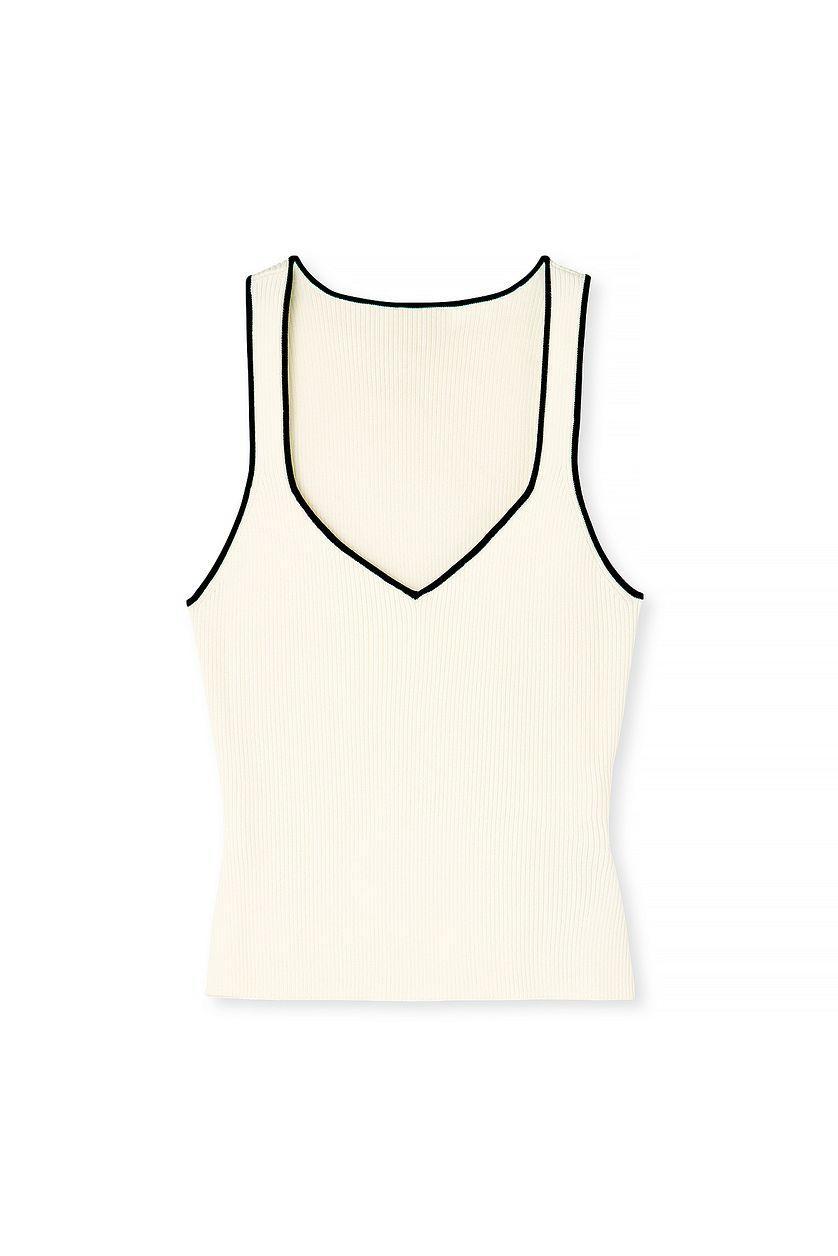 Knitted V-Neck Contrast Top Product Image