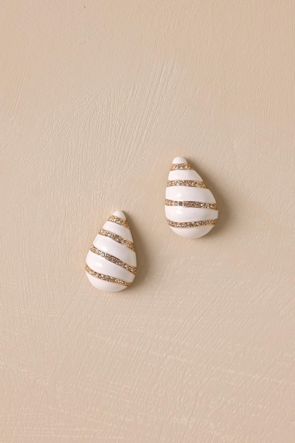 Radiant Harmony White & Gold Earrings Product Image